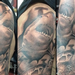 Tattoos - Black and Grey Shark And Turtle Tattoo - 66295